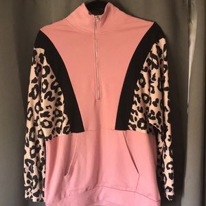 Pink and leopard print sweatshirt